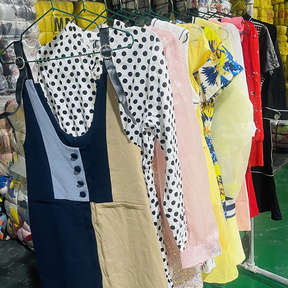 Autumn winter women's dress ladies long slim used clothes dress second hand clothes