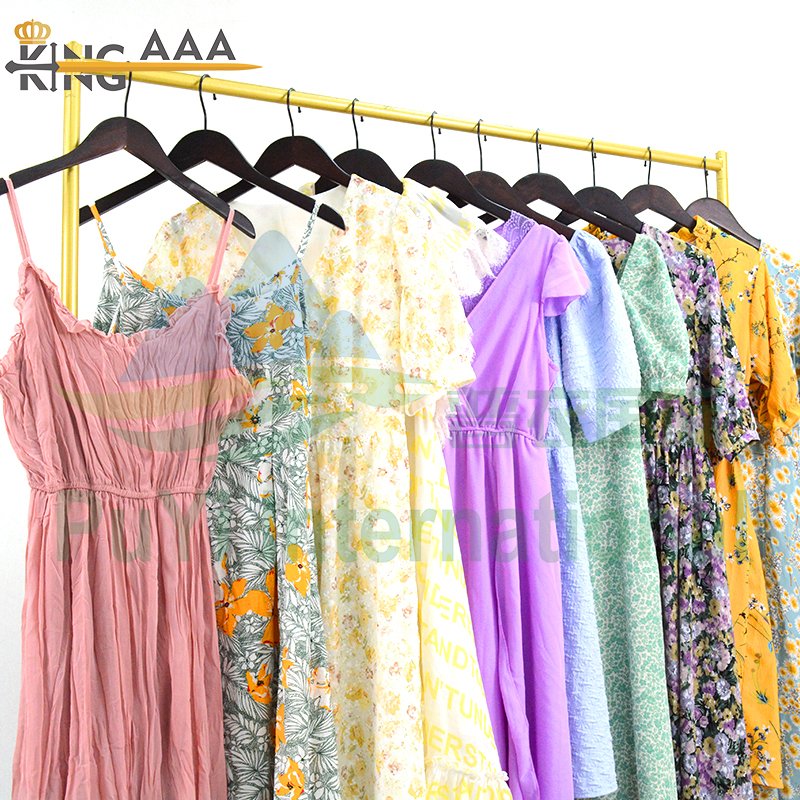 used clothes cheap clothes women cotton clothes Spring Apparel Stock Breathable Casual Dresses for ladies dresses