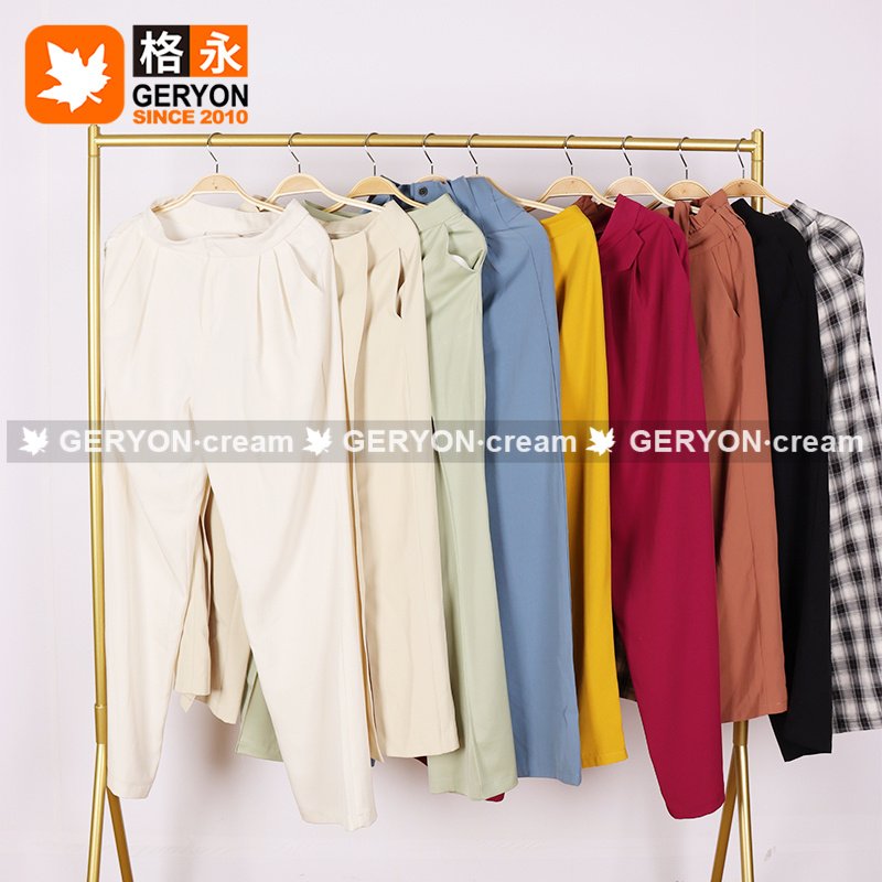 GERYON vintage Womens Suits Pants Pant Suit Apparel Stock Wholesale Used Clothing Trouser Pants For Women Thailand Philippine