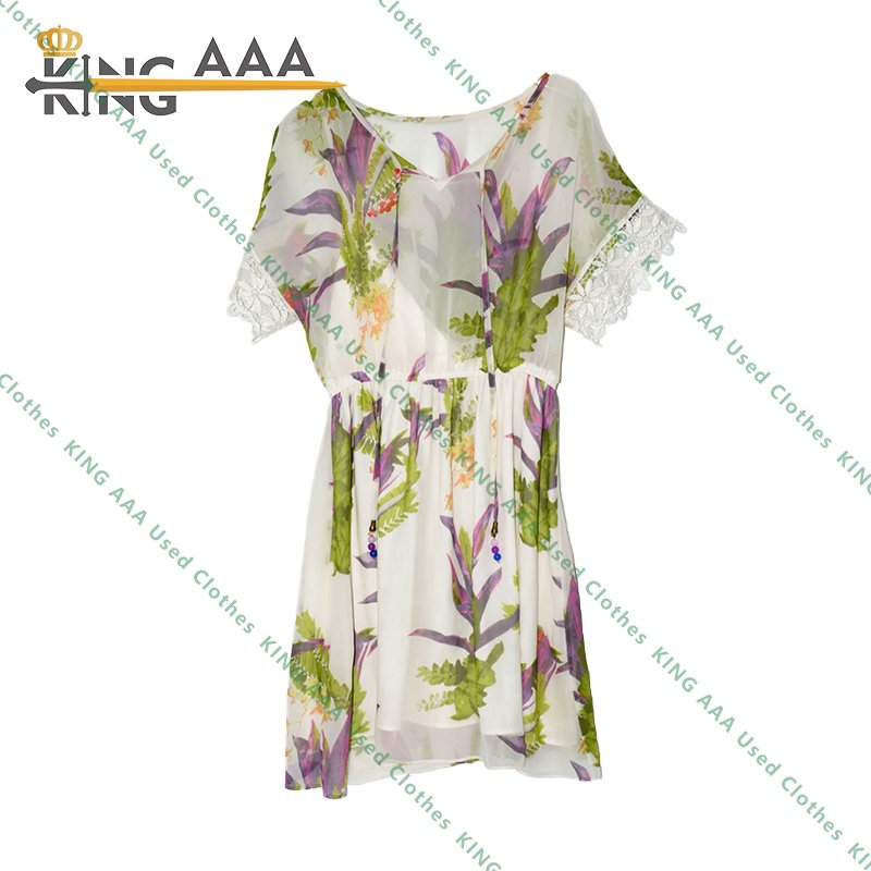 Silk Dress Wholesale Used Clothes Bulk Used Ladies Silk Dress Women Clothing Summer