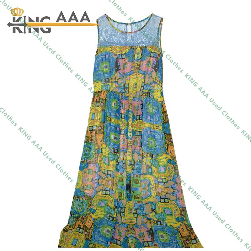 Silk Dress Wholesale Used Clothes Bulk Used Ladies Silk Dress Women Clothing Summer
