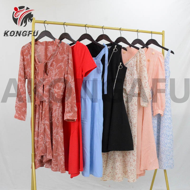 AKONGFU summer ladies long cotton dresses ukay ukay bale woman dress casual bales used clothes bales second hand clothes