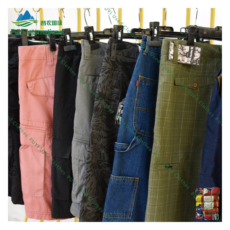 summer men short pant mixed multi pocket uganda second hand clothes used clothes bales branded