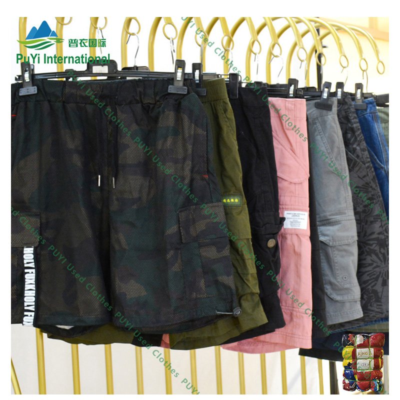 summer men short pant mixed multi pocket uganda second hand clothes used clothes bales branded