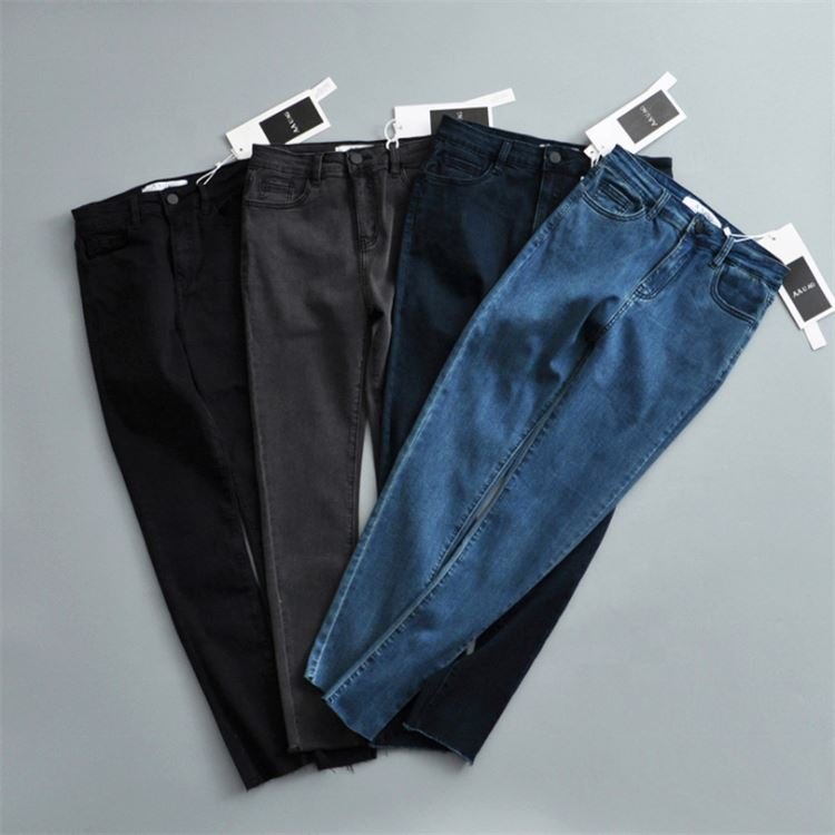 Cut Label Woman Used Trouser Female Branded Stock Wholesale Oem High Waist Highwaist Lady Skinny Jean
