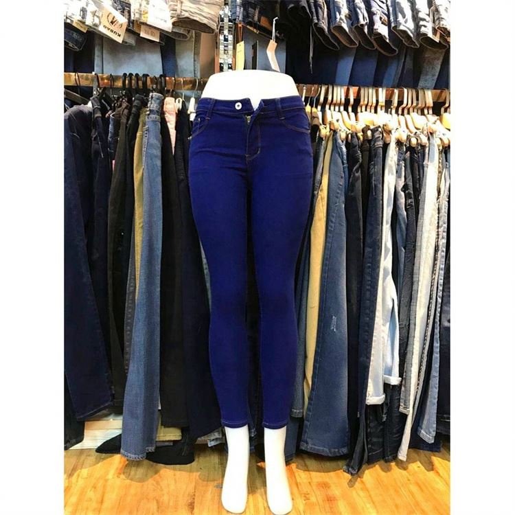 Cut Label Woman Used Trouser Female Branded Stock Wholesale Oem High Waist Highwaist Lady Skinny Jean