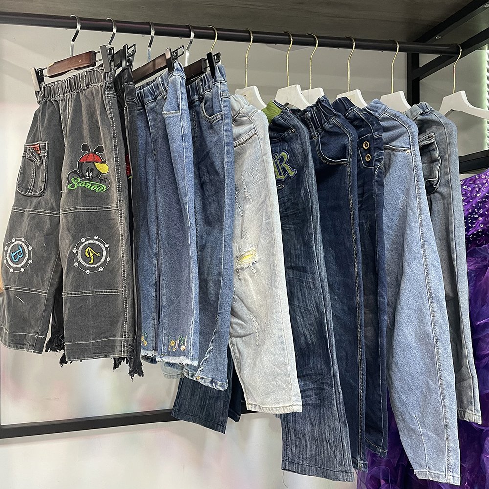 Wholesale used Kids Jeans Denim Pant Children Trousers Classic Boys Jeans Pants