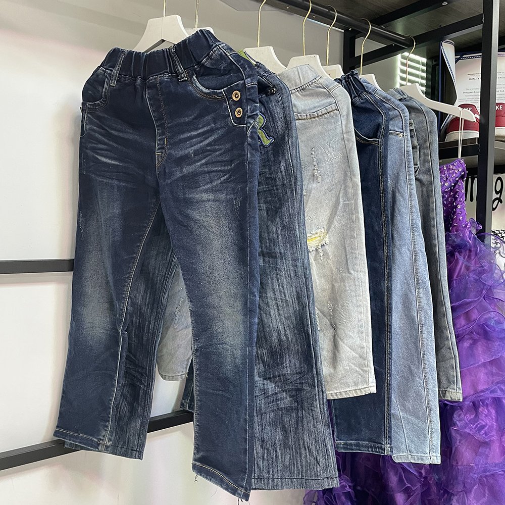 Wholesale used Kids Jeans Denim Pant Children Trousers Classic Boys Jeans Pants
