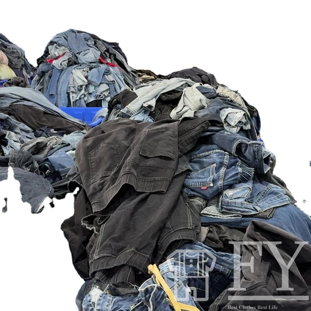 FengYang Level B Jeans Used Clothes for Bales Used Jeans for Men Women Men Children Adult Level B Factory Outlet