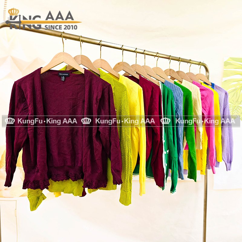 KINGAAA wool cardigan sweater thin used clothing bales bundles knitted cardigan used clothes mitumba clothes