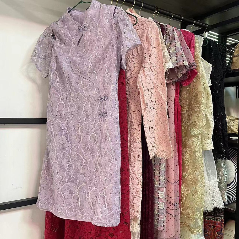 Ladies used dress lace sexy elegant women summer used clothing second hand female dress used clothes in bales
