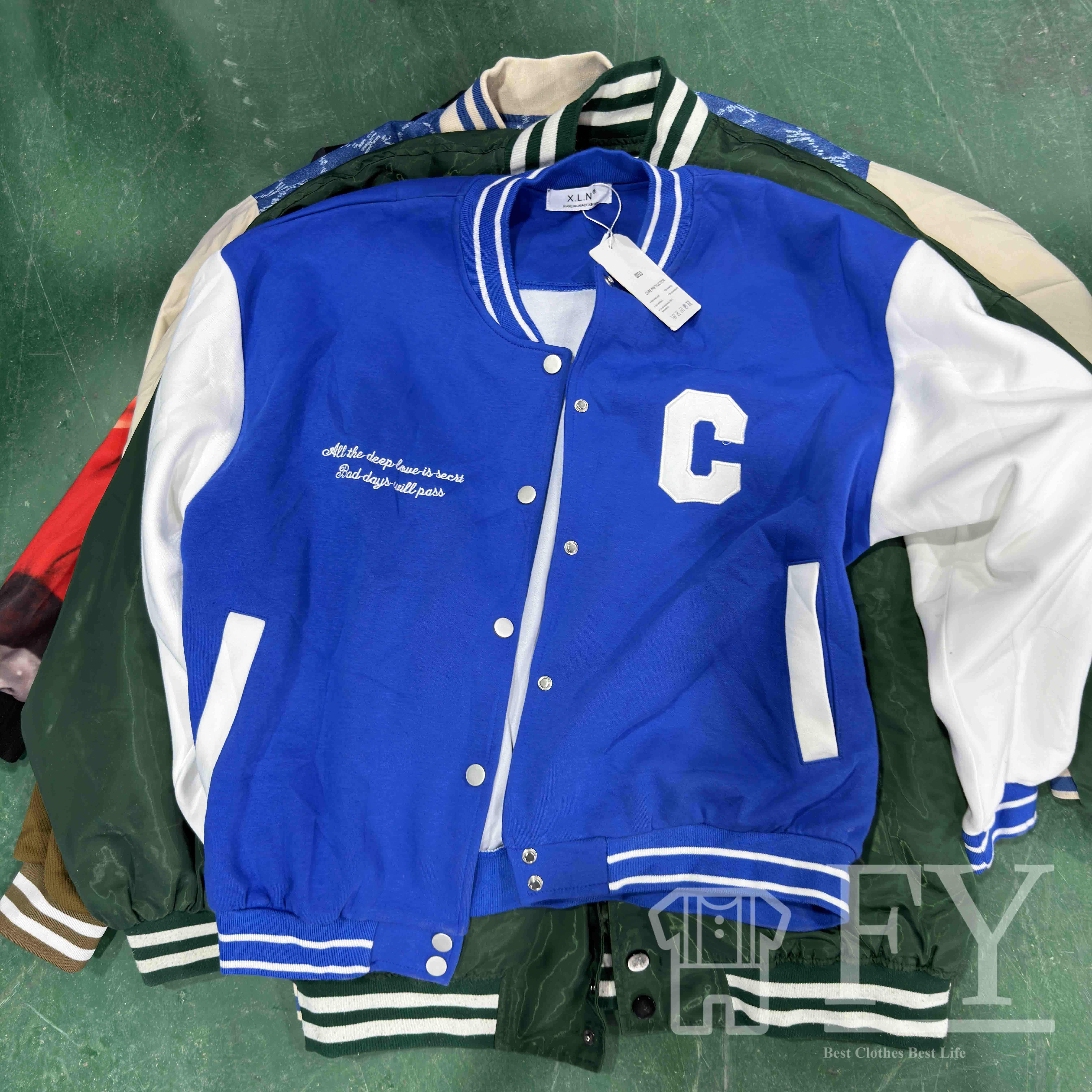 Fengyang Used Clothes Winter Baseball Uniform Autumn Jacket Clothes Bales for Women Children Adult Men Winter Clothing Grade A/B