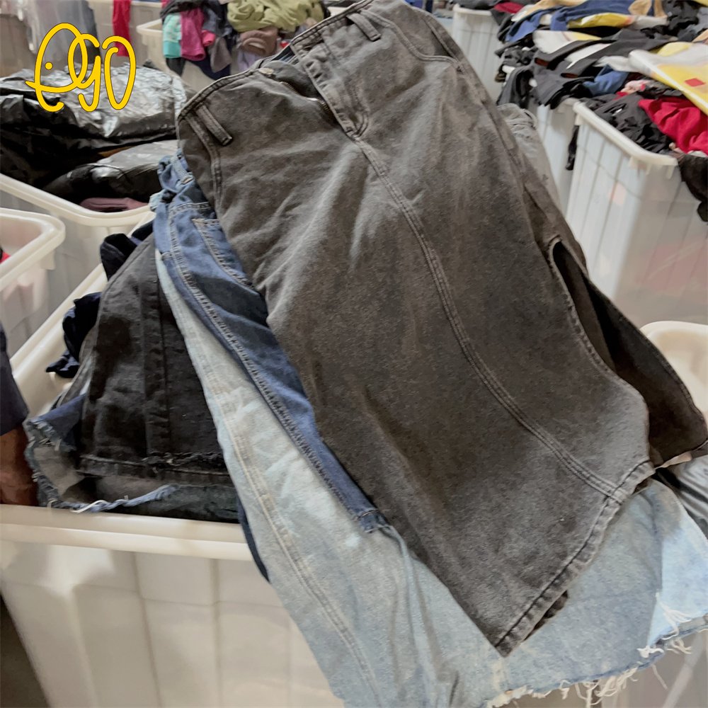 Factory Cheap Wholesales Used Jeans Skirts Second Casual Waist Midi Long Denim Skirts For Women High Waist Long Skirt