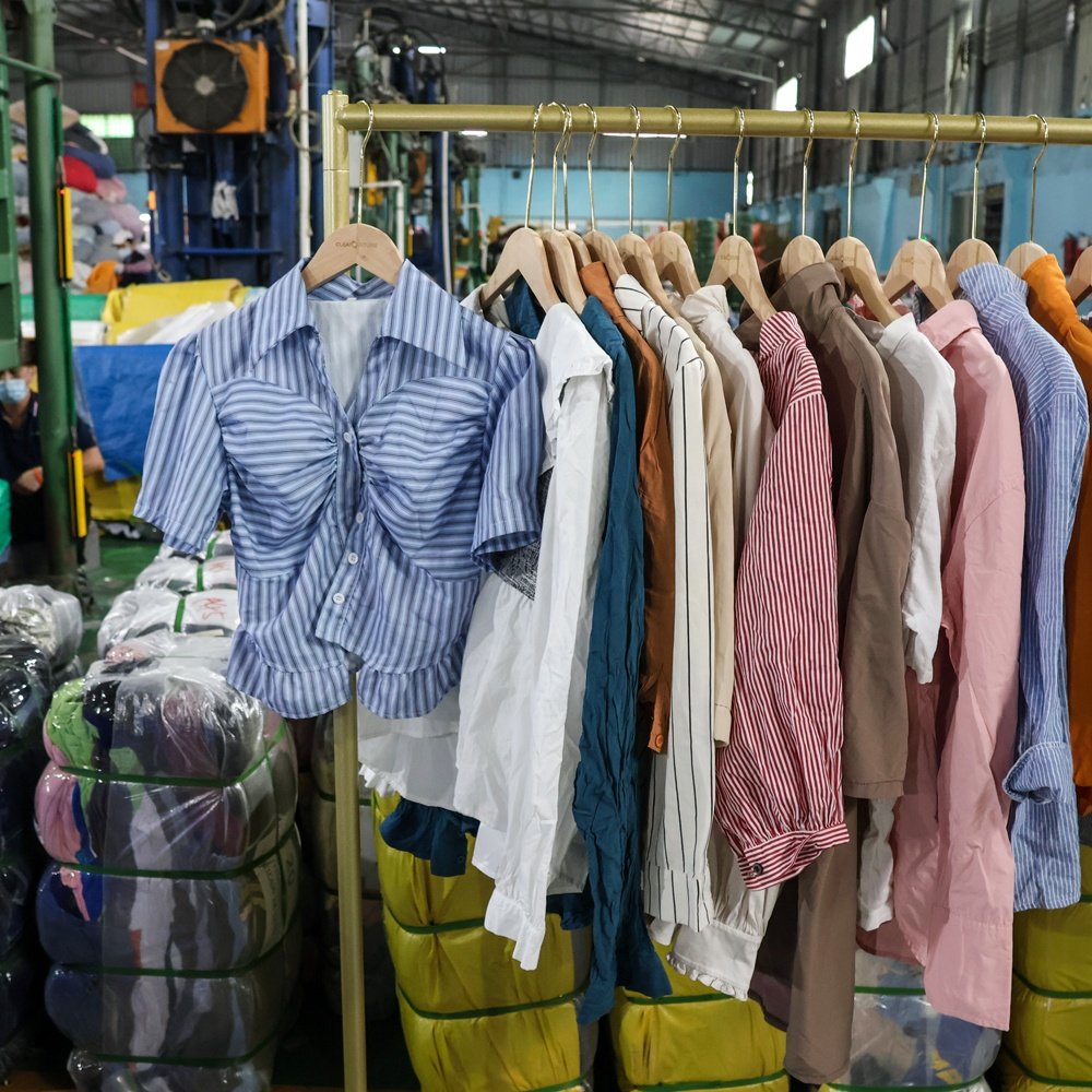 Ukay lady blouse women's top wear colour used clothes cotton used cloth premium used clothing bales from korean thrift bale