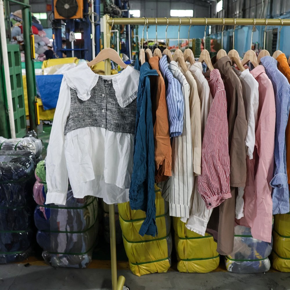 Ukay lady blouse women's top wear colour used clothes cotton used cloth premium used clothing bales from korean thrift bale