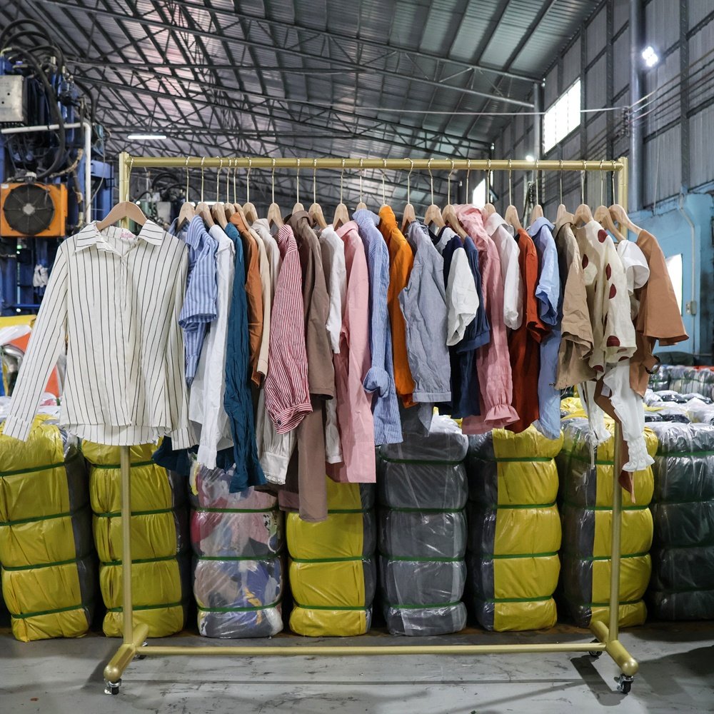 Ukay lady blouse women's top wear colour used clothes cotton used cloth premium used clothing bales from korean thrift bale