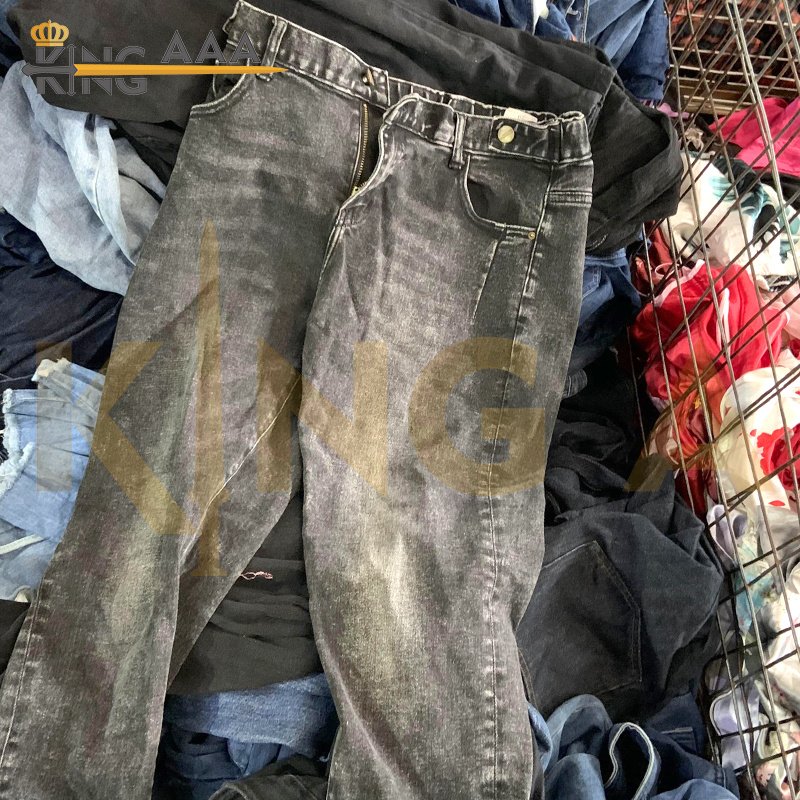 GEYU Women's Wide Leg Pants Second Hand Pants Used Clothes Denim Trousers Loose Straight Wide Leg Mopping Jean Pants for Women