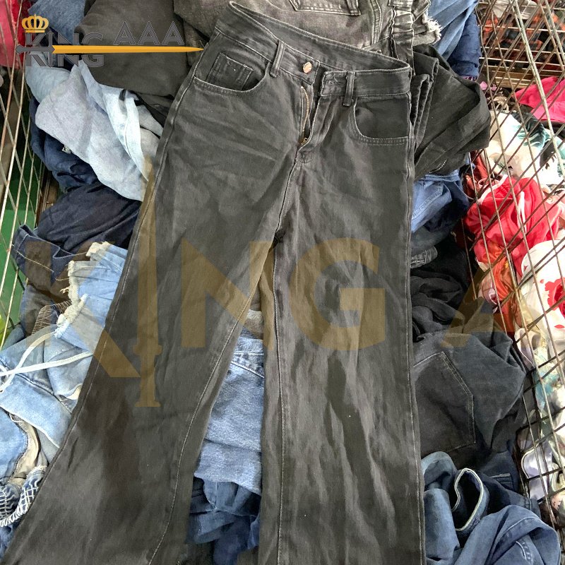 GEYU Women's Wide Leg Pants Second Hand Pants Used Clothes Denim Trousers Loose Straight Wide Leg Mopping Jean Pants for Women