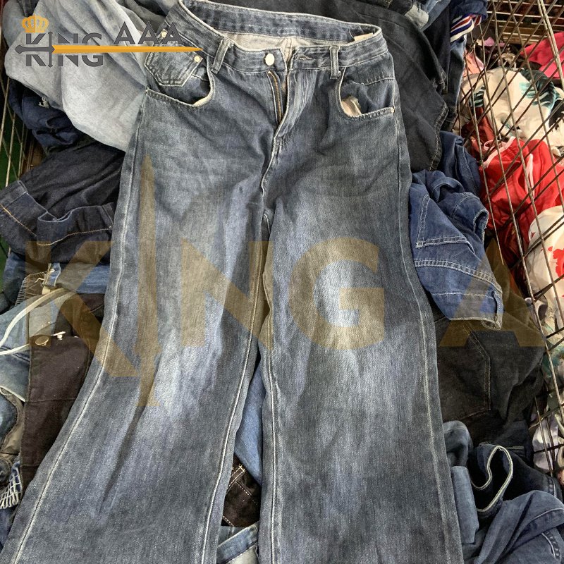 GEYU Women's Wide Leg Pants Second Hand Pants Used Clothes Denim Trousers Loose Straight Wide Leg Mopping Jean Pants for Women