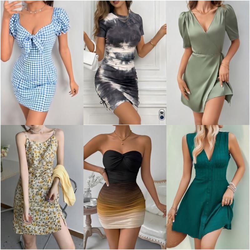 2024 Summer Short sleeved Dress stock Women's Casual Clothing Dress Random Shipment