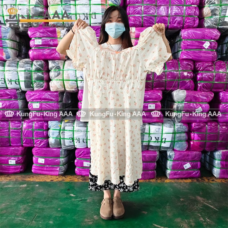 KINGAAA summer ladies dress used clothes premium used women dress second hand sack dress china used clothes in bale