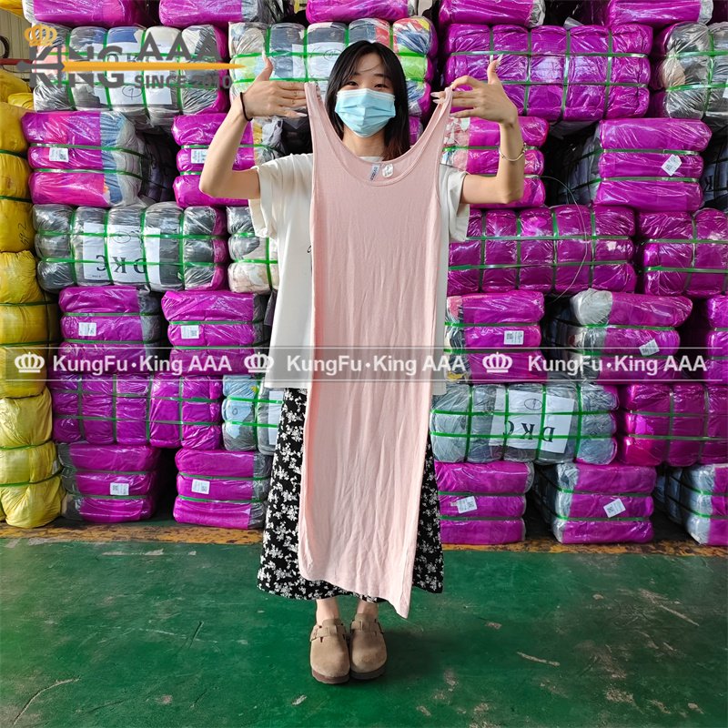 KINGAAA summer ladies dress used clothes premium used women dress second hand sack dress china used clothes in bale