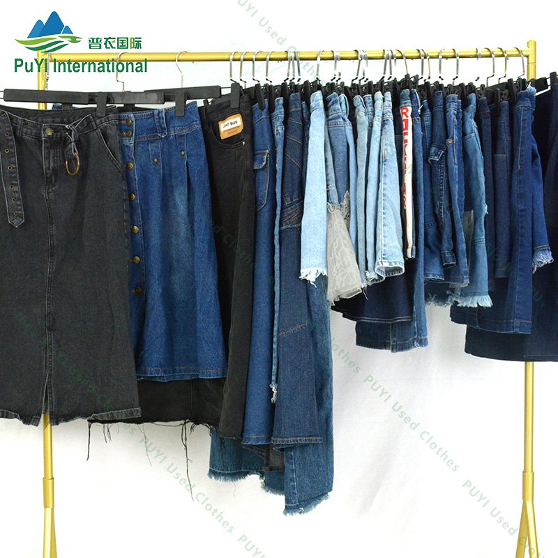 branded women denim jeans skirt bundle second hand clothes usa bales mixed clothing used clothes from uk bales for ladies