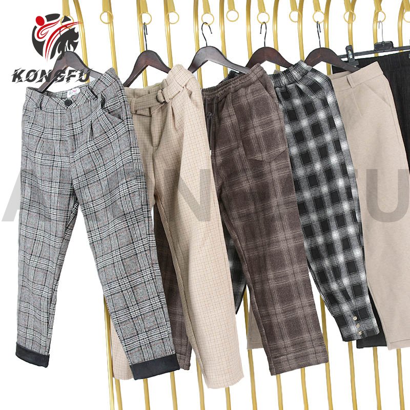 AKONGFU second hand corduroy pants women's pants & trousers used mixed clothes from uk bales for ladies