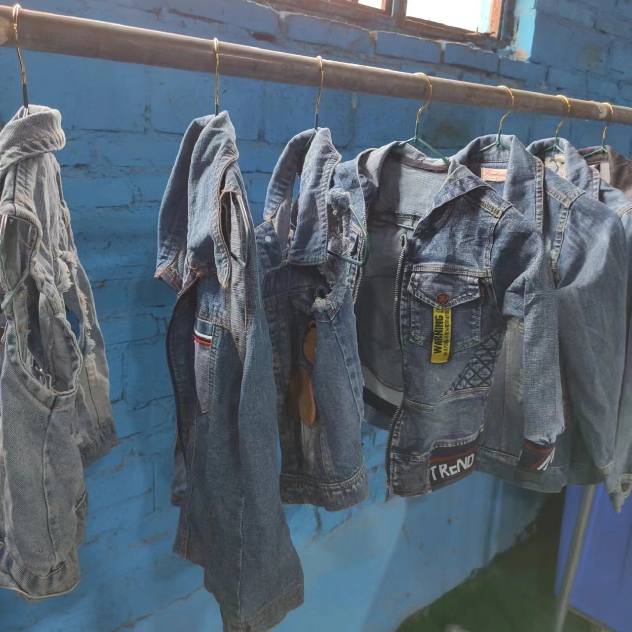 Unisex Denim Jackets Used Children Casual Outwear Denim Button Up Jackets Second Hand Denim Jacket For Kids