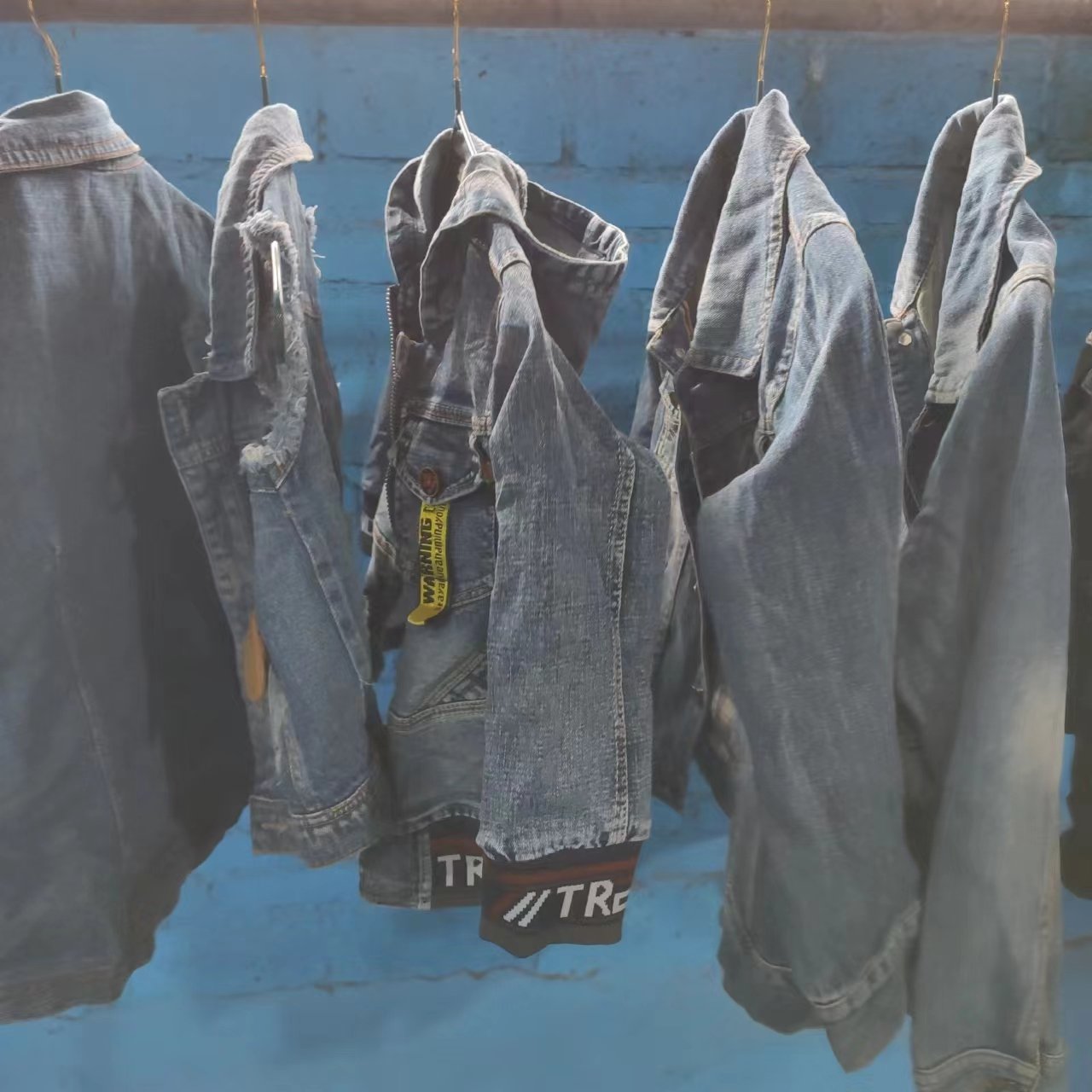 Unisex Denim Jackets Used Children Casual Outwear Denim Button Up Jackets Second Hand Denim Jacket For Kids