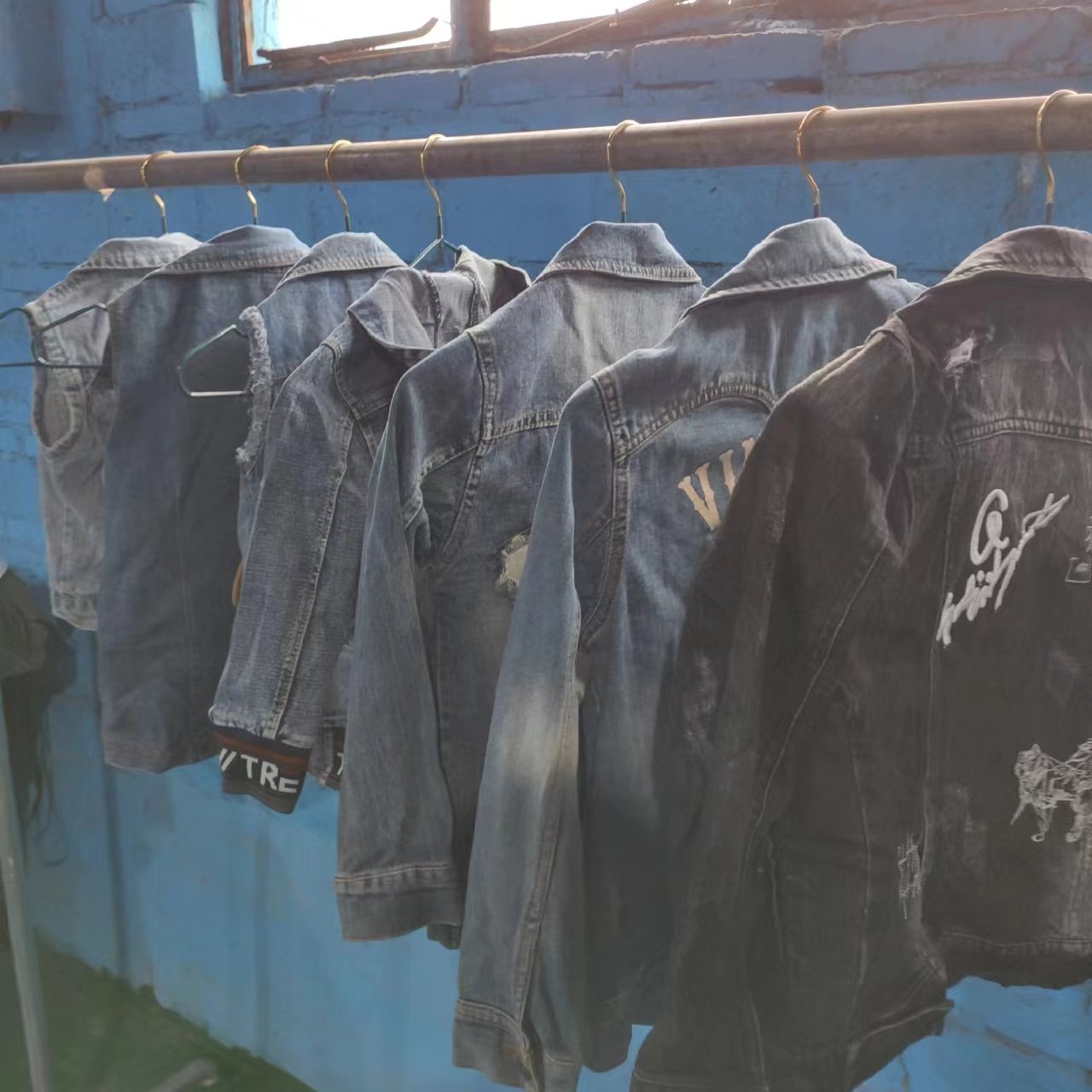 Unisex Denim Jackets Used Children Casual Outwear Denim Button Up Jackets Second Hand Denim Jacket For Kids