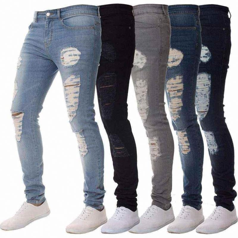 New men's jeans inventory with tight straight leg pants styles randomly shipped
