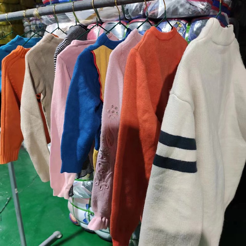 A Great Second Hand Clothing High Quality Wholesale Colourful Knit Children Sweater Used Clothes