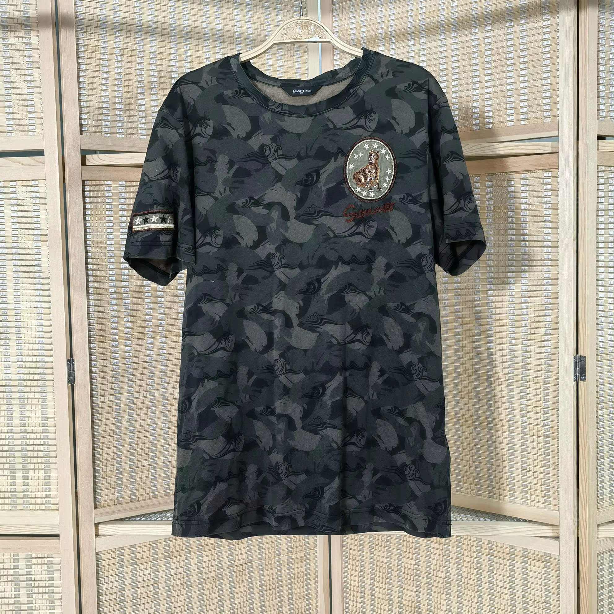 Wholesale Quick Dry Breathable Loose Round Neck Used Camouflage T-shirt Second Hand Clothes