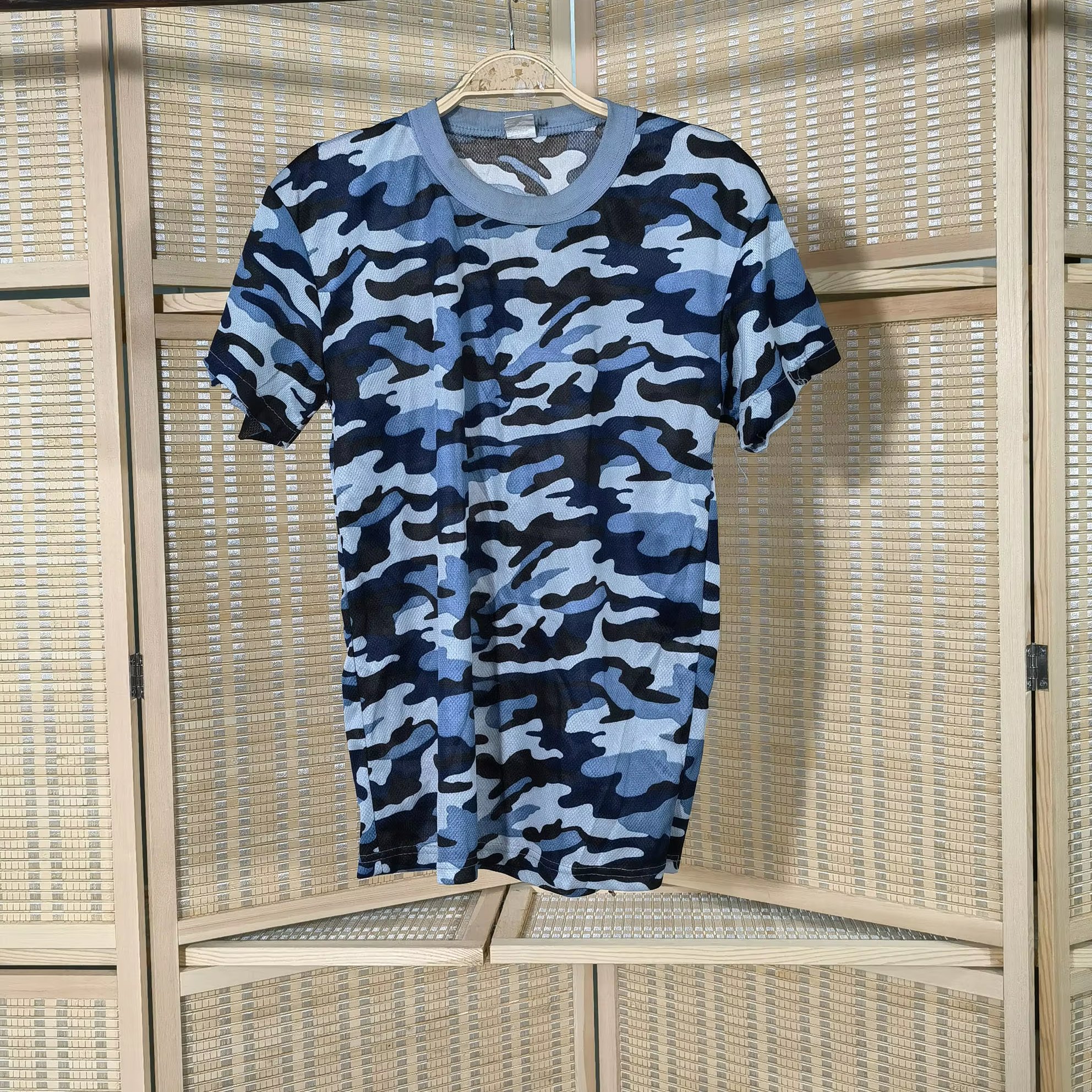 Wholesale Quick Dry Breathable Loose Round Neck Used Camouflage T-shirt Second Hand Clothes
