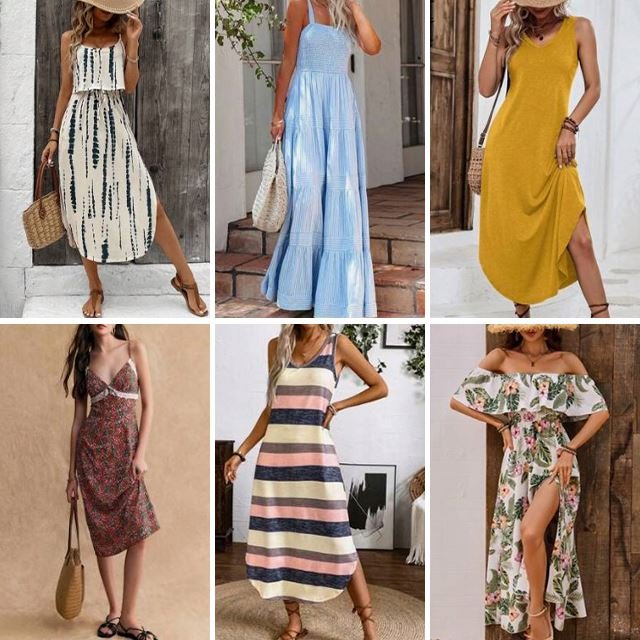 2024 wholesale fashion stock design summer women's casual V-neck printed short sleeved dresses randomly shipped