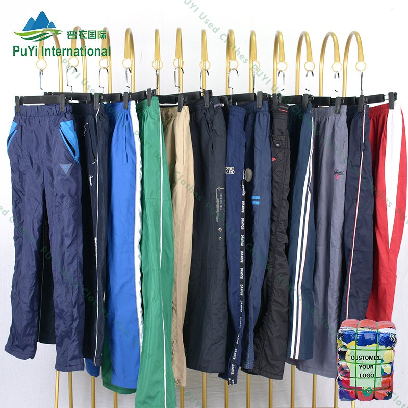 Nylon trousers sports used clothes pants american used clothing second hand clothes in bale