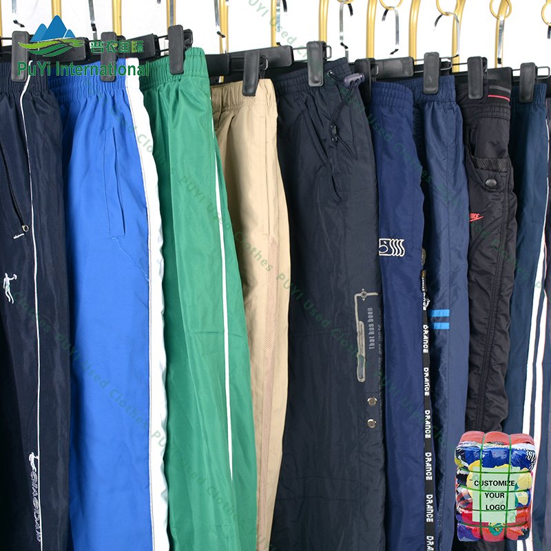 Nylon trousers sports used clothes pants american used clothing second hand clothes in bale
