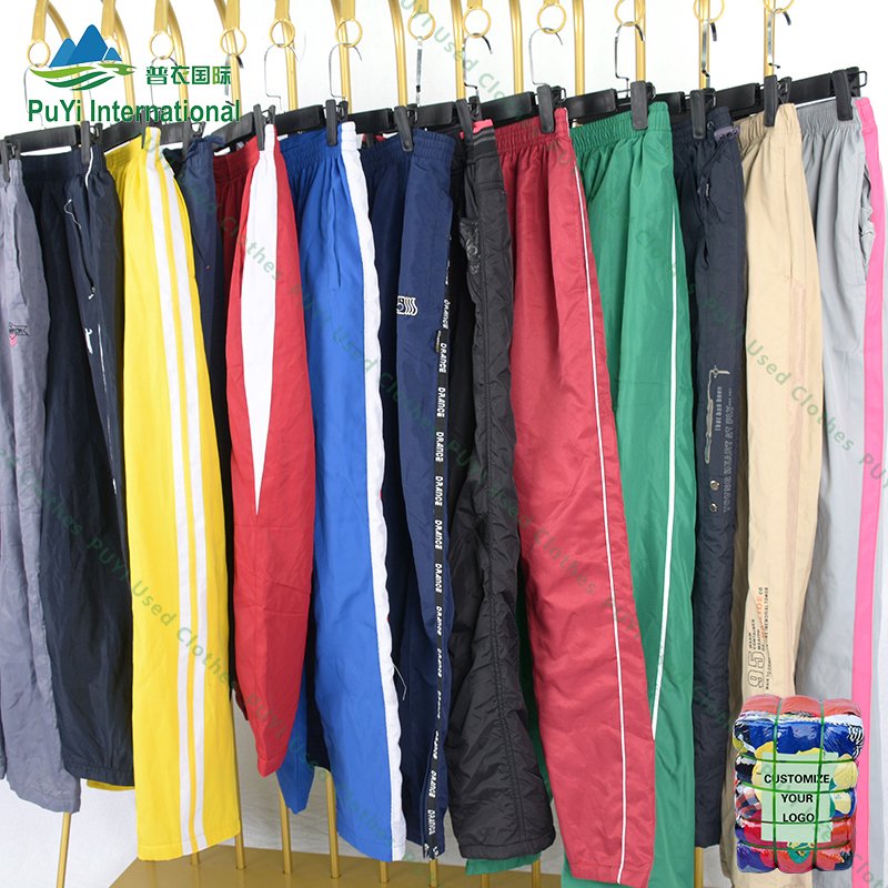 Nylon trousers sports used clothes pants american used clothing second hand clothes in bale
