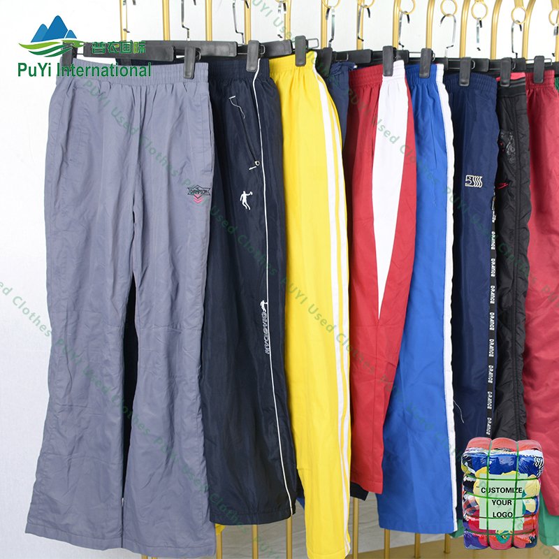 Nylon trousers sports used clothes pants american used clothing second hand clothes in bale