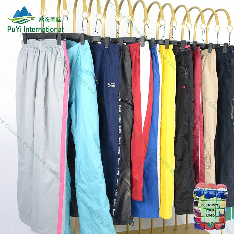 Nylon trousers sports used clothes pants american used clothing second hand clothes in bale