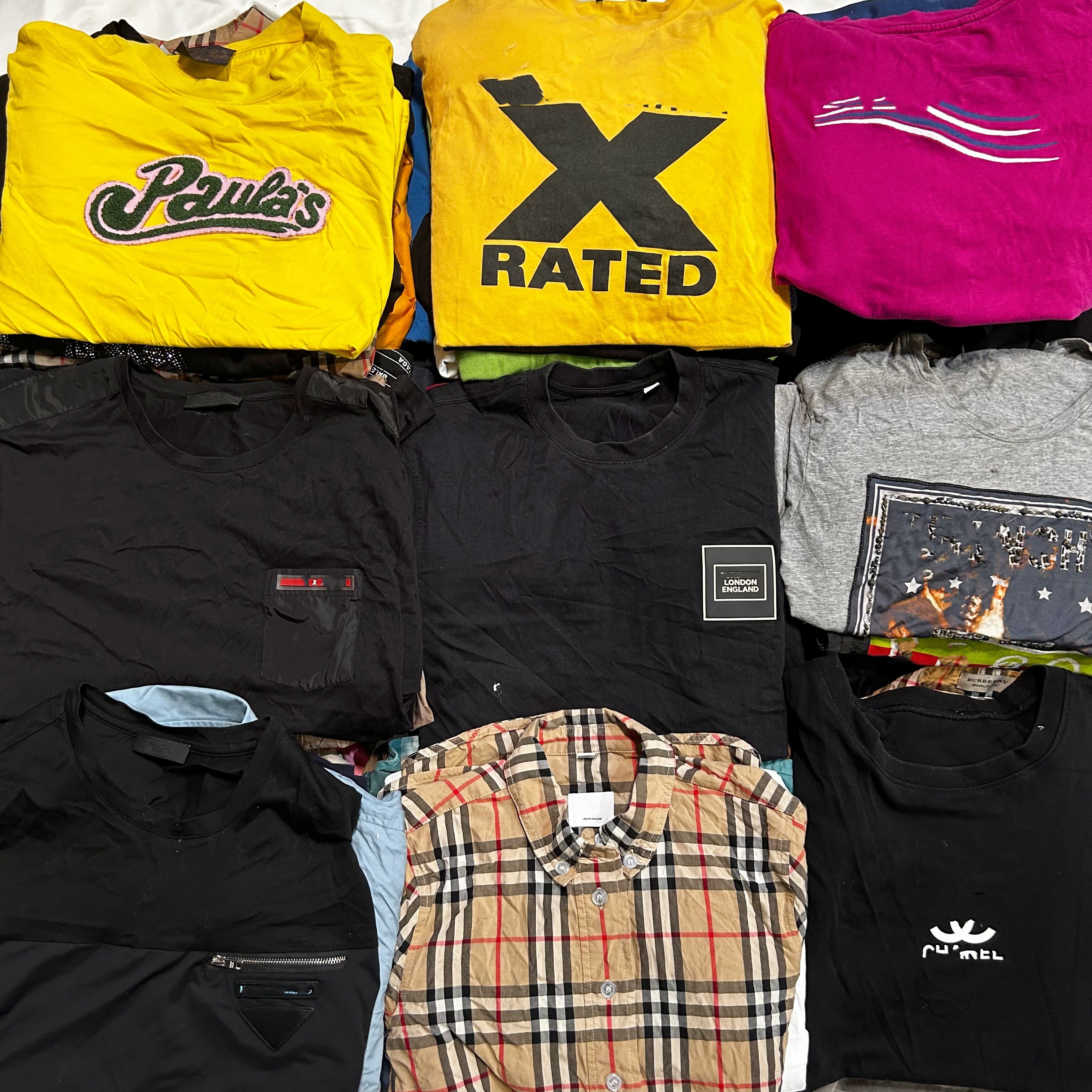 C02 used branded t-shirt wholesale second hand luxury brand clothes ukay clothing in bale vintage shirts