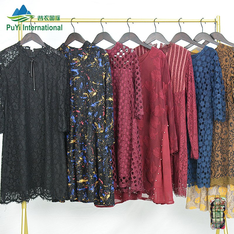 Fashionable Style Women's Knit Mesh Dress branded Used Clothes bales used clothing bales 100kg