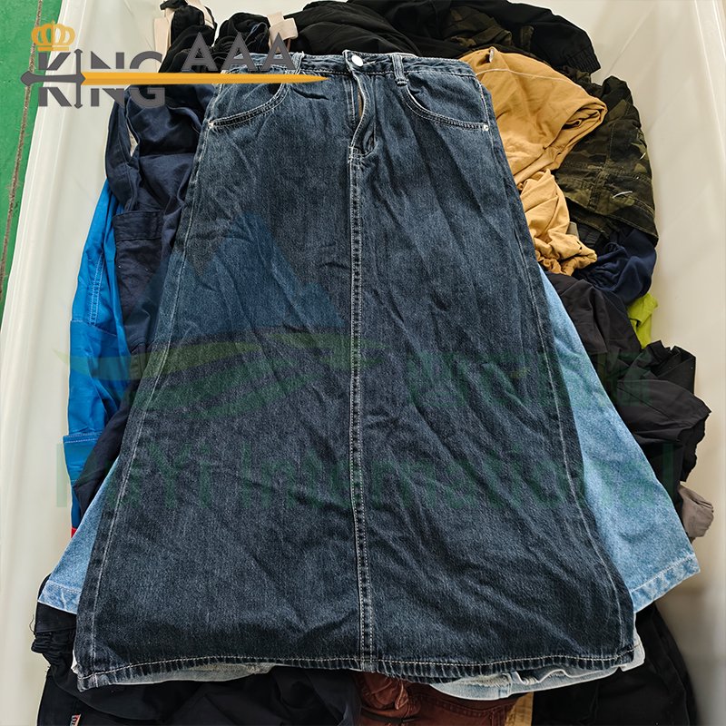 Wholesale New Style Jeans Skirt Second Hand Clothes Denim Casual Dresses Women Clothes Bales Dress Branded Used Clothes