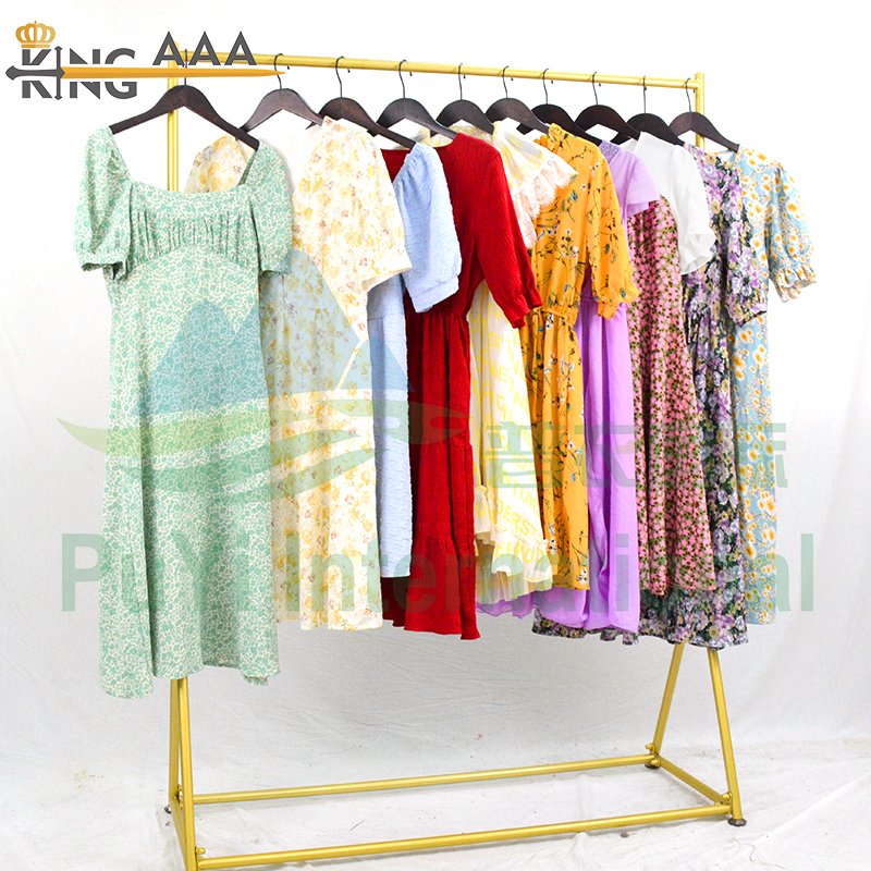 Quality second hand brand clothes women used clothes cotton dresses from uk