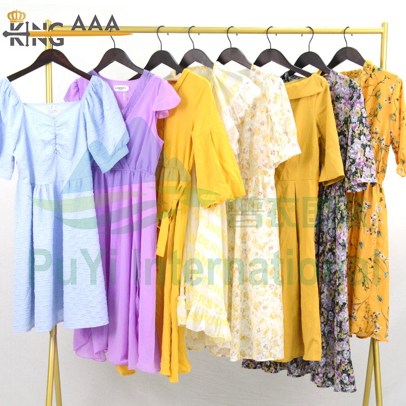 Quality second hand brand clothes women used clothes cotton dresses from uk
