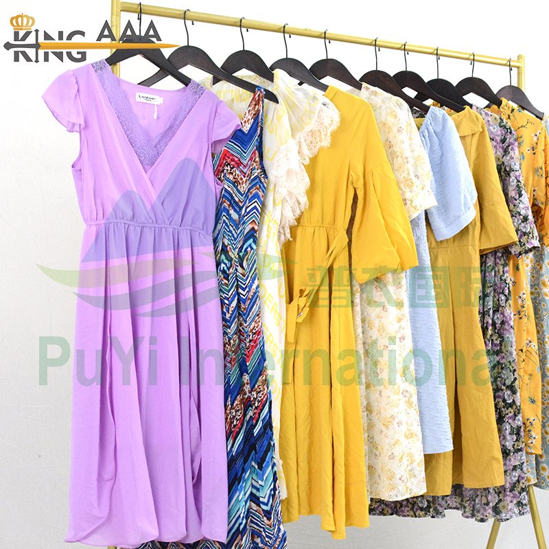 Quality second hand brand clothes women used clothes cotton dresses from uk