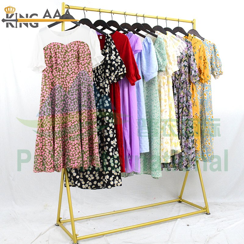 Quality second hand brand clothes women used clothes cotton dresses from uk