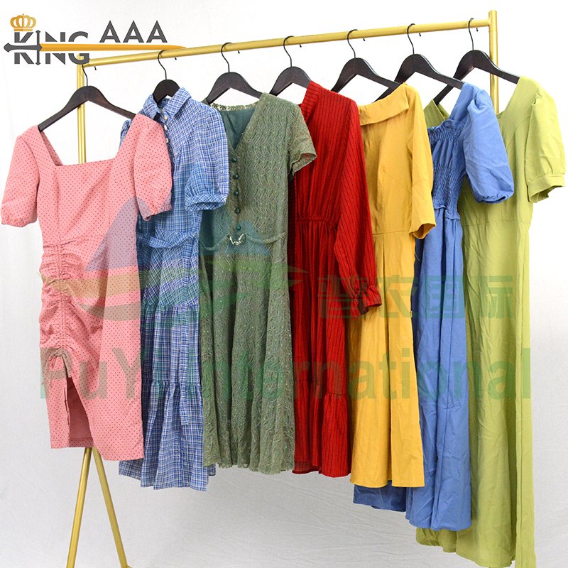 Quality second hand brand clothes women used clothes cotton dresses from uk