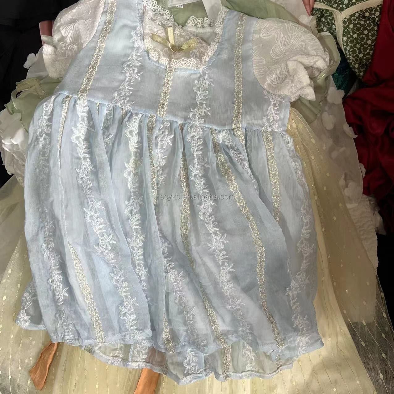C06 Used clothes children dress pretty color wholesale mixed color in bale second hand assorted bulk kid skirts